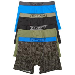 Mens Spyder 4pk. Knit Boxers Briefs - Navy/Green/Black