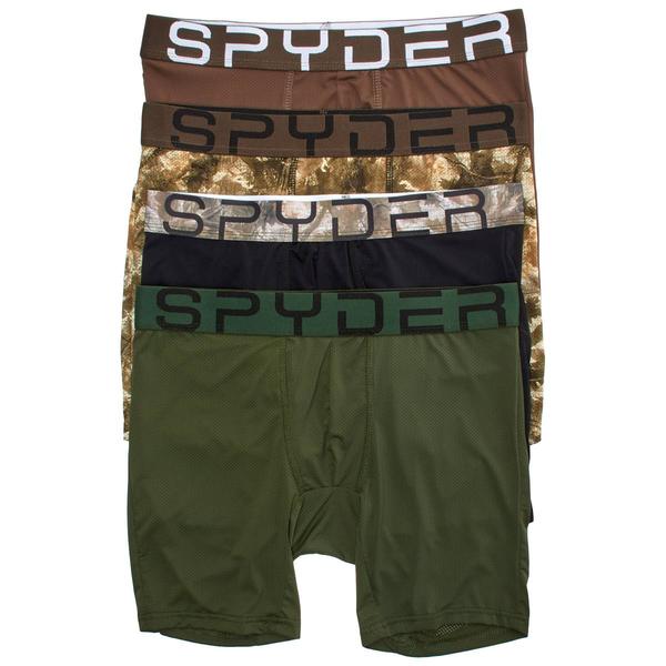 Mens Spyder 4pk. Camo Knit Nylon Mesh Boxer Briefs