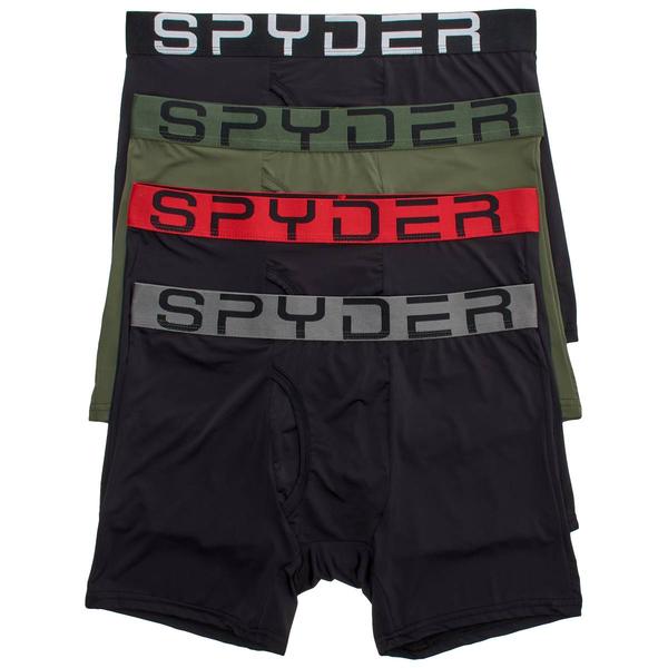 Mens Spyder 4pk. Liquid Cool Nylon Boxer Briefs - Black/Multi