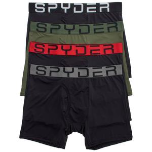 Mens Spyder 4pk. Liquid Cool Nylon Boxer Briefs - Black/Multi