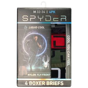 Mens Spyder 4pk. Liquid Cool Nylon Boxer Briefs - Black/Multi alternate view