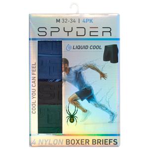 Mens Spyder 4pk. Liquid Cool Nylon Boxer Briefs - Blue/Multi alternate view