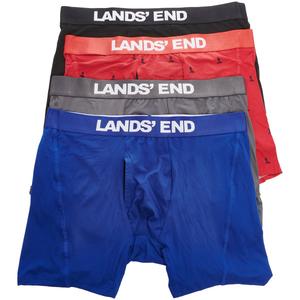 Mens LANDS END(R) 4pk. Super Soft Boxer Briefs - Red/Grey alternate view