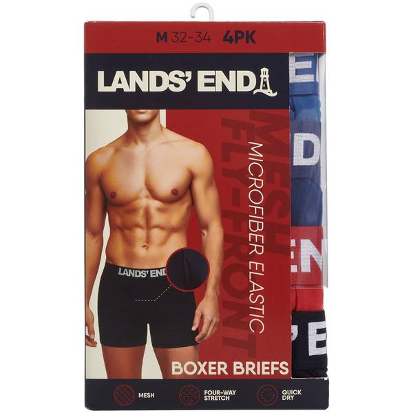 Mens LANDS END(R) 4pk. Super Soft Boxer Briefs - Red/Blue