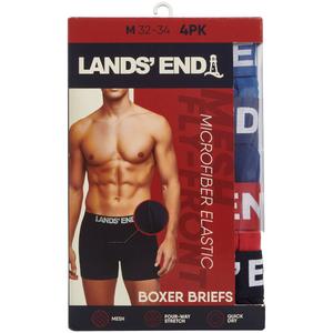 Mens LANDS END(R) 4pk. Super Soft Boxer Briefs - Red/Blue