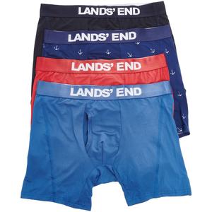 Mens LANDS END(R) 4pk. Super Soft Boxer Briefs - Red/Blue alternate view