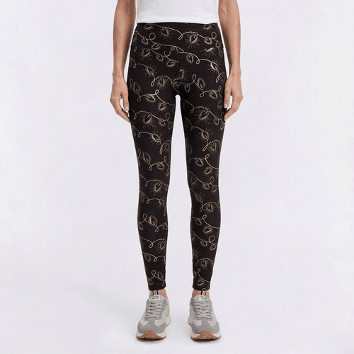 Womens French Laundry Gold Christmas Lights Leggings