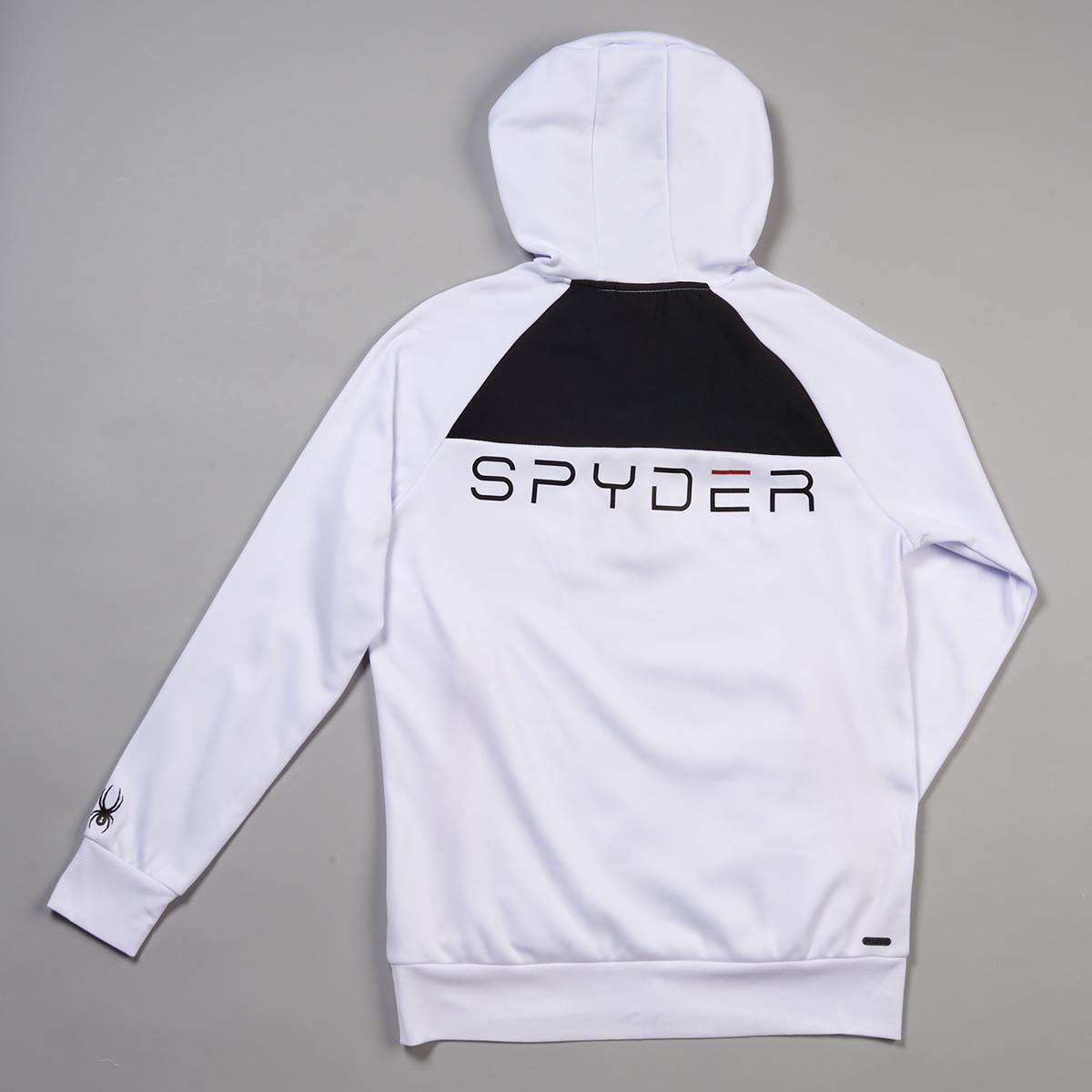 Mens Spyder Fleece Pullover Hoodie With Reverse Zipper