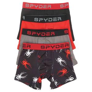 Boys (4-7) Spyder 4pk. Knit Boxer Briefs - Black/Grey/Red