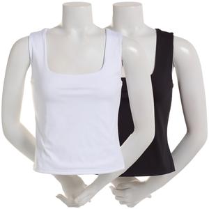 Juniors Urban Rebel 2pk. Nylon Jersey Square Neck Tanks alternate view