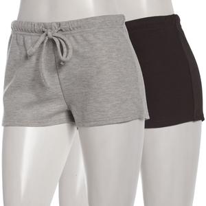 Juniors One Step Up 2pk. Waffle Tie Front Shorts alternate view