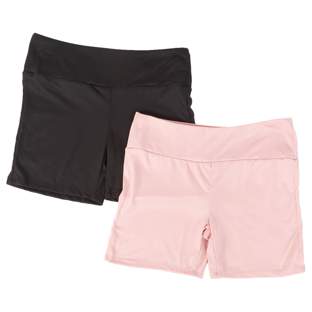 Juniors Eye Candy 2pk. Peached Wide Waistband Bike Shorts