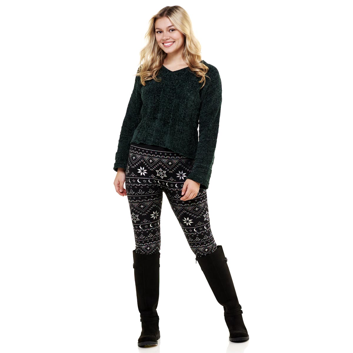 Juniors Eye Candy Shimmer Snowflake Leggings