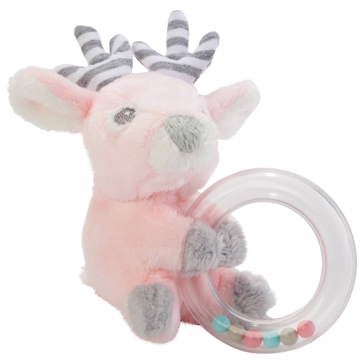 Baby Ganz Plush Reindeer Ring Rattle