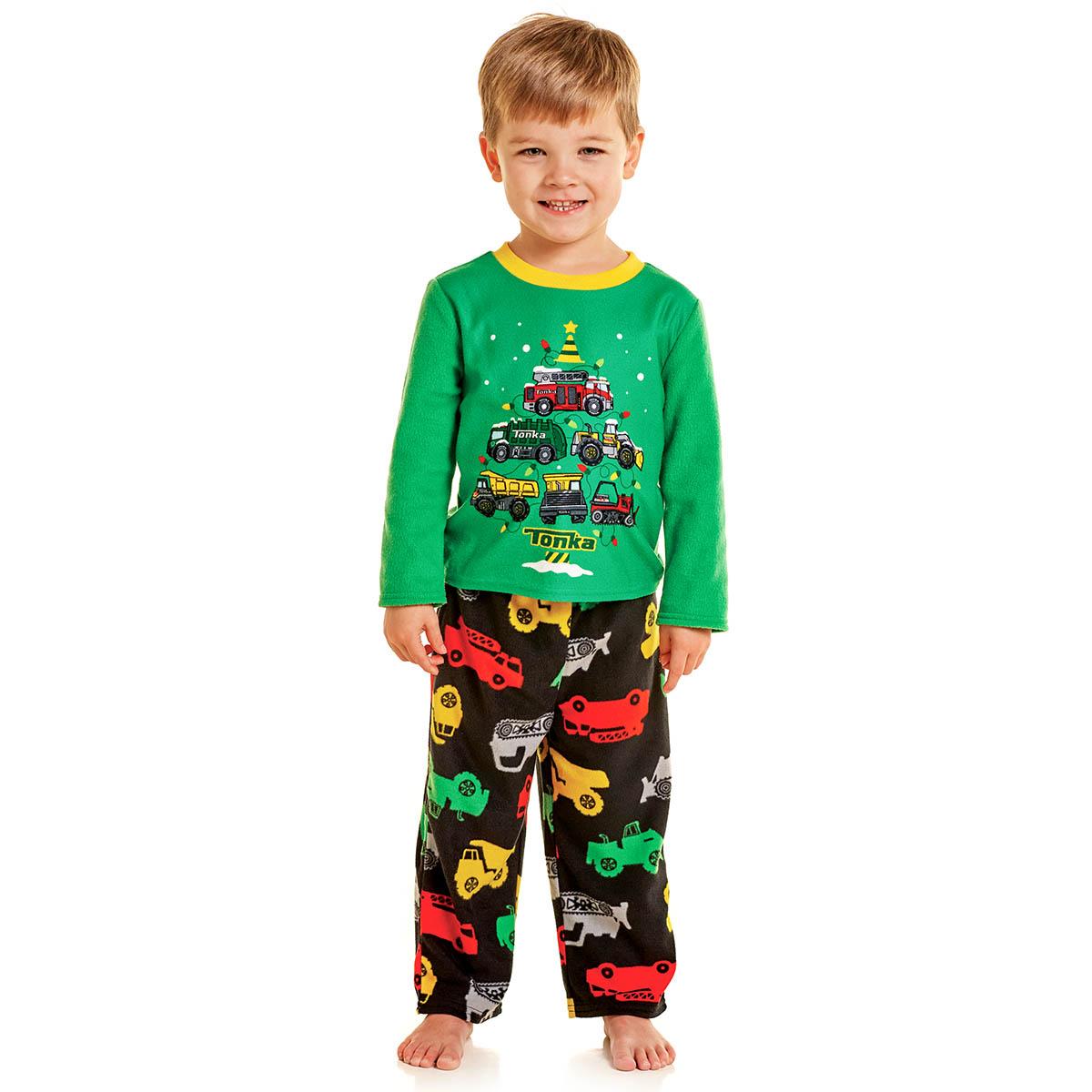Toddler Boy Tonka Christmas Truck Fleece Pajama Set