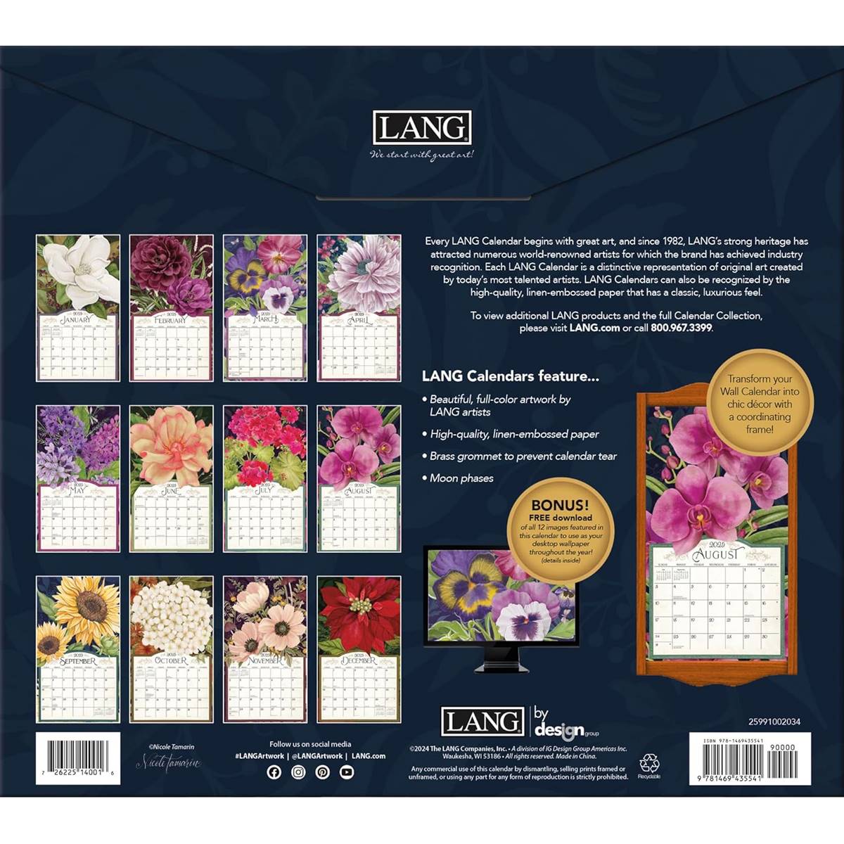 Lang(R) 2025 Midnight Garden Calendar