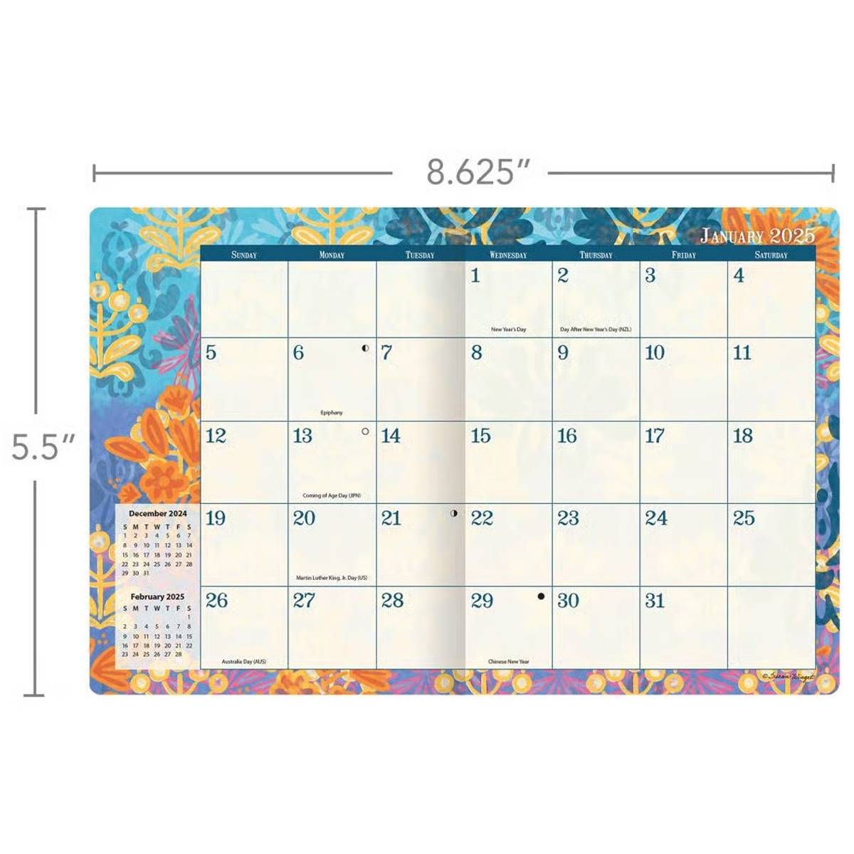 Lang(R) Bohemian 2025 Monthly Pocket Planner