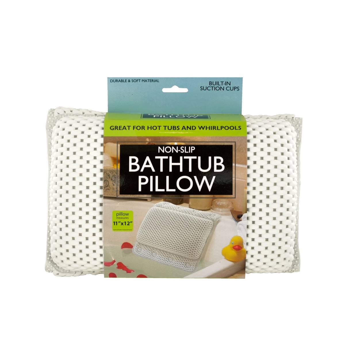 Non Slip Bathtub Pillow W/ Suction Cup