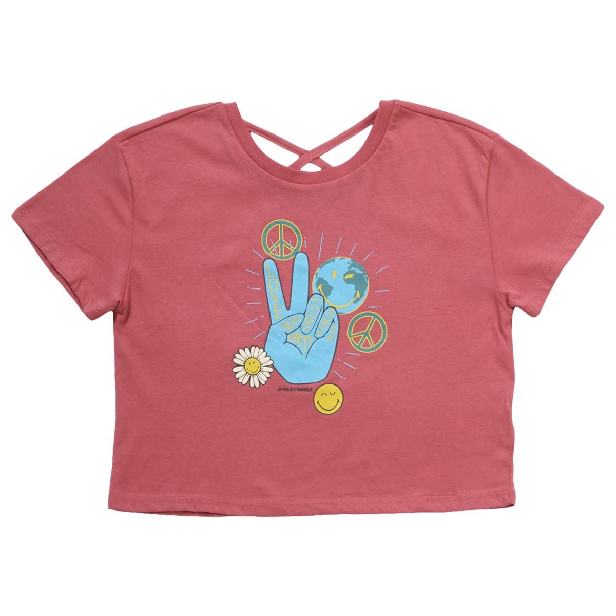Girls (7-16) Smiley World(R) Peace Graphic Tee
