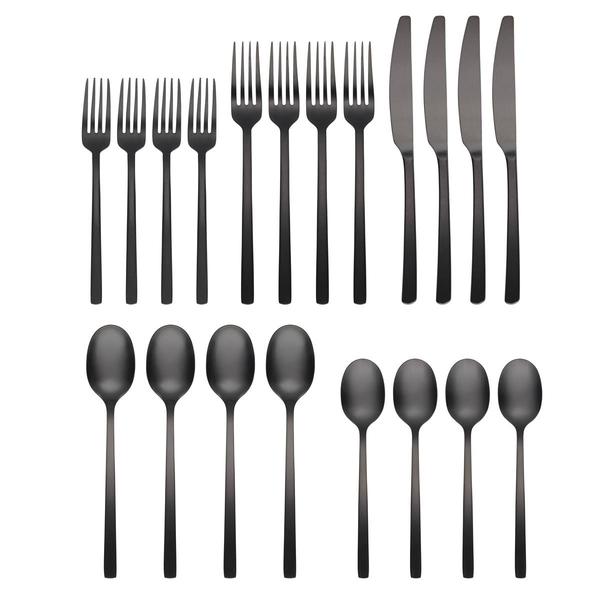 Cambridge(R) Beacon Black Satin 20pc. Flatware Set alternate view