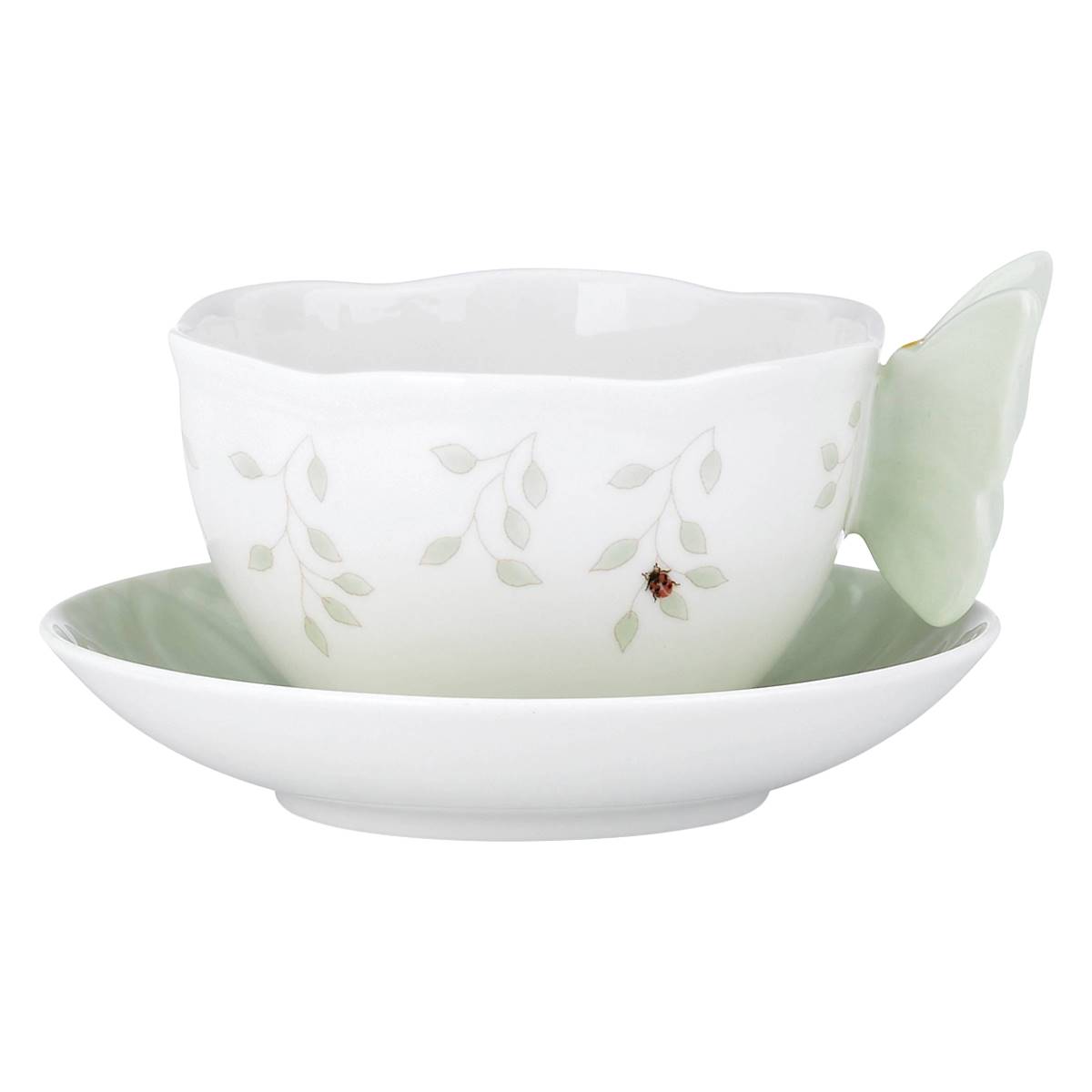 Lenox(R) Butterfly Meadow Figural(R) Green Cup & Saucer