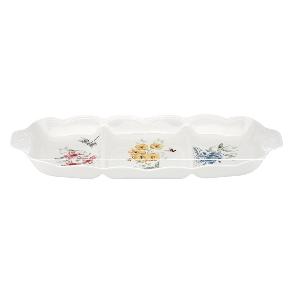 Lenox(R) Butterfly Meadow(tm) 3 Part Divided Serving Dish