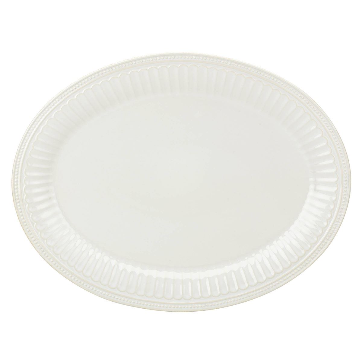 Lenox(R) French Perle Groove White(tm) 16in. Serving Platter