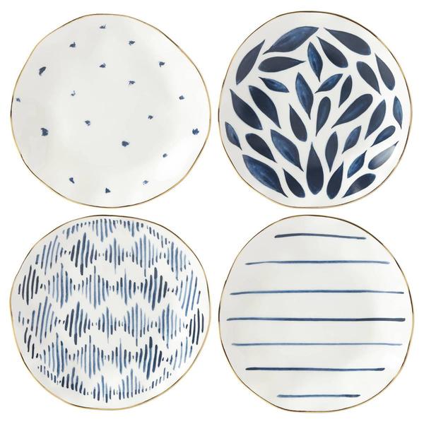 Lenox(R) Blue Bay(tm) 4pc. Appetizer Plate Set