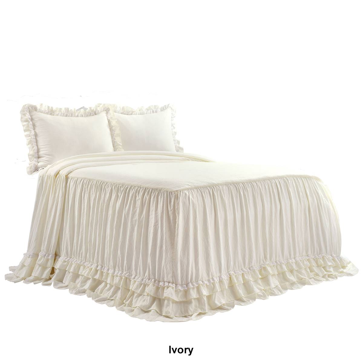 Lush Decor(R) Ella Shabby Chic Ruffle Lace Bedspread Set