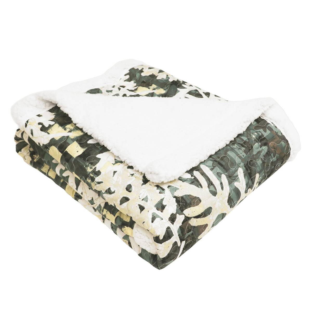 Lush Decor(R) Camouflage Leaves Sherpa Throw