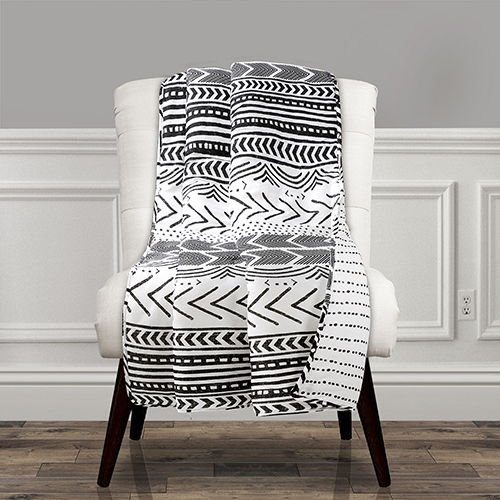 Lush Decor(R) Hygge Geo Black & White Throw