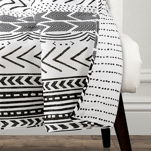 Lush Decor(R) Hygge Geo Black & White Throw