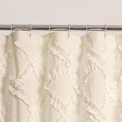 Lush Decor(R) Ruffle Diamond Shower Curtain