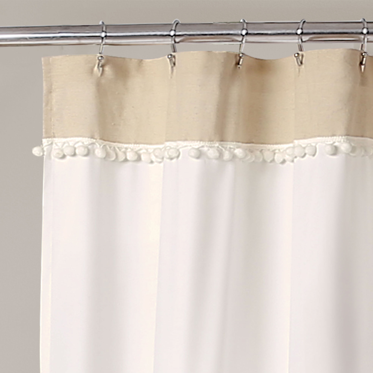 Lush Decor(R) Adelyn Pom Pom Shower Curtain