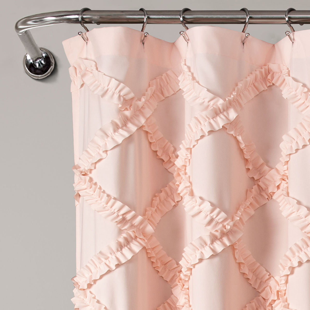 Lush Decor(R) Ruffle Diamond Shower Curtain