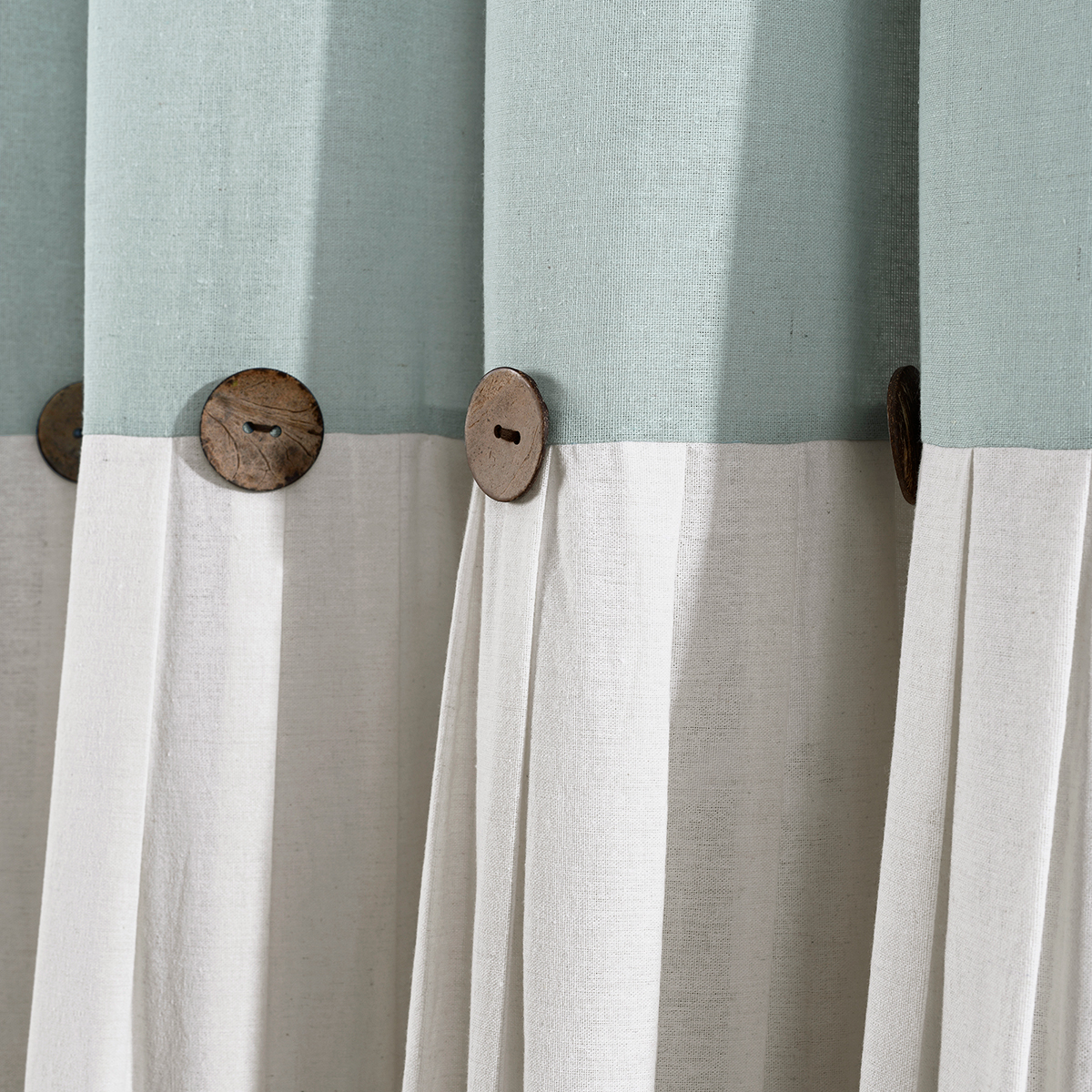 Lush Decor(R) Linen Button Shower Curtain