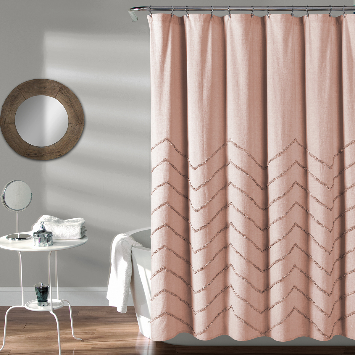 Lush Decor(R) Chenille Chevron Shower Curtain