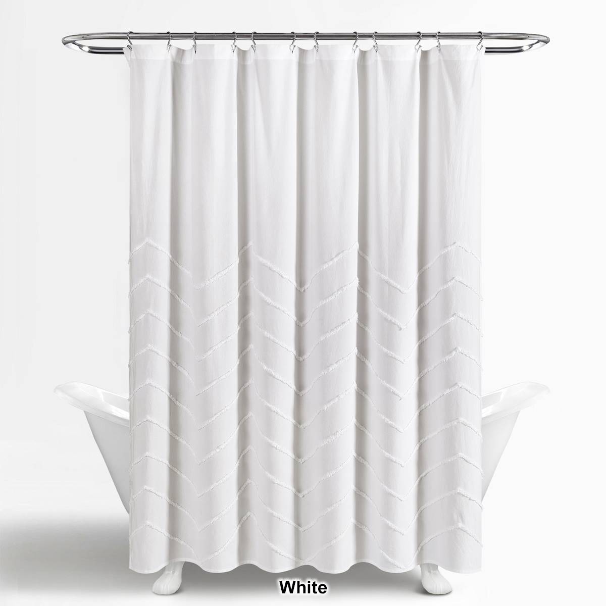 Lush Decor(R) Chenille Chevron Shower Curtain