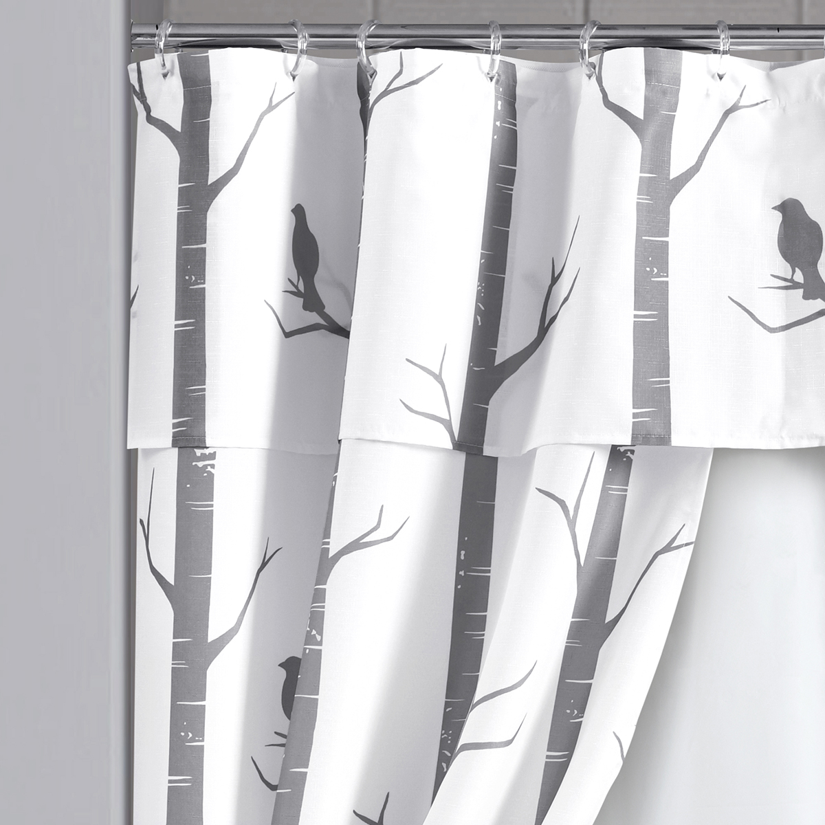 Lush Decor(R) Bird On The Tree Double Swag 16pc. Shower Curtain Set