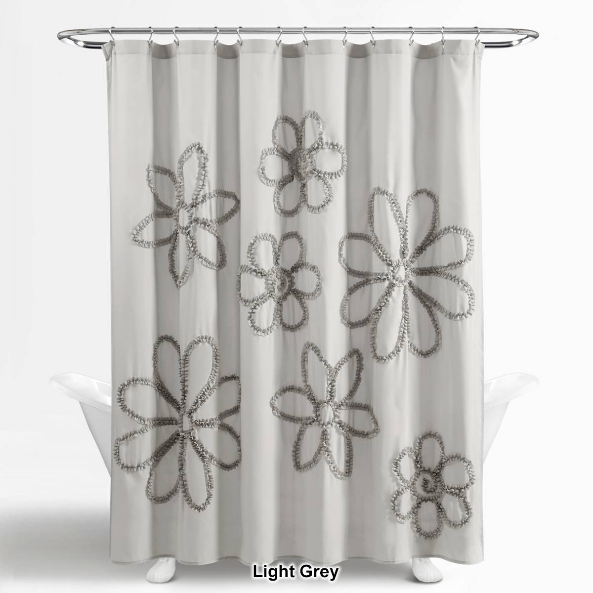 Lush Decor(R) Ruffle Flower Shower Curtain