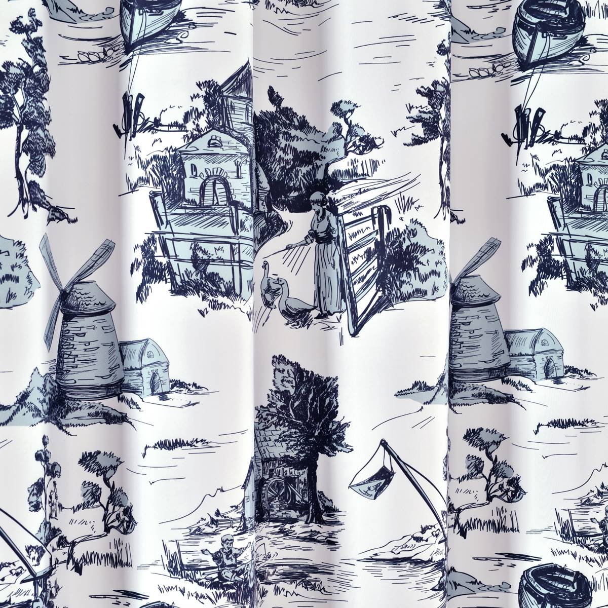 Lush Decor(R) French Country Toile Shower Curtain