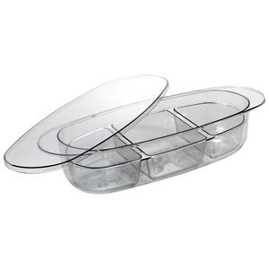 Gourmet Kitchen 3-Section Oval Store & Serve with Lid