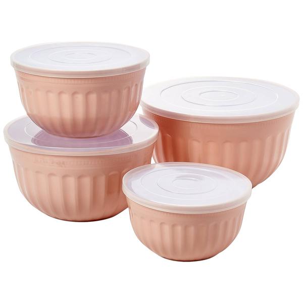 Gourmet Kitchen 4pc. Scallop Mixing Bowls with Lids alternate view