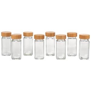 Gourmet Kitchen 8pc. 4oz. Bamboo Spice Jar Set