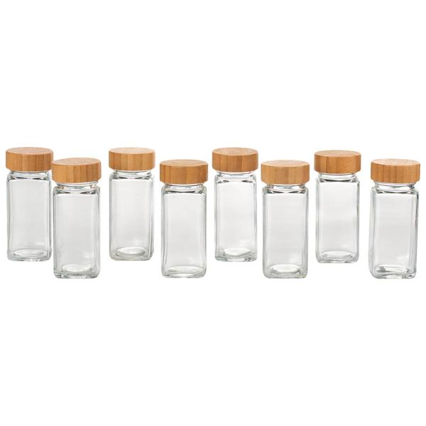 Gourmet Kitchen 8pc. 4oz. Bamboo Spice Jar Set