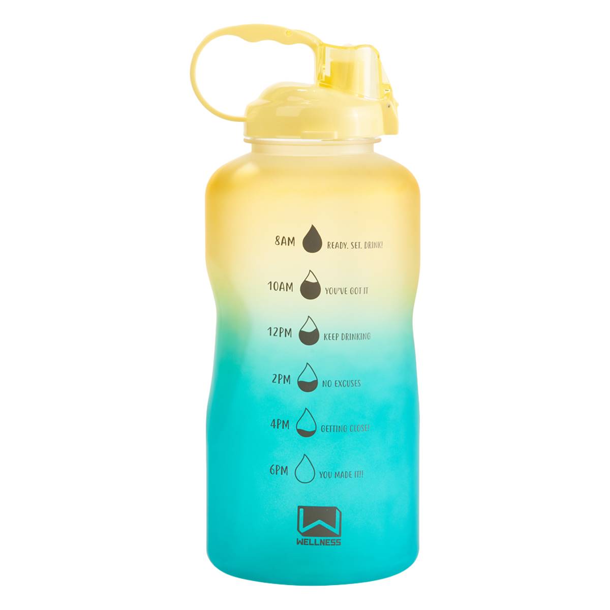 Wellness 1-Gallon Sports Bottle - Yellow/Aqua