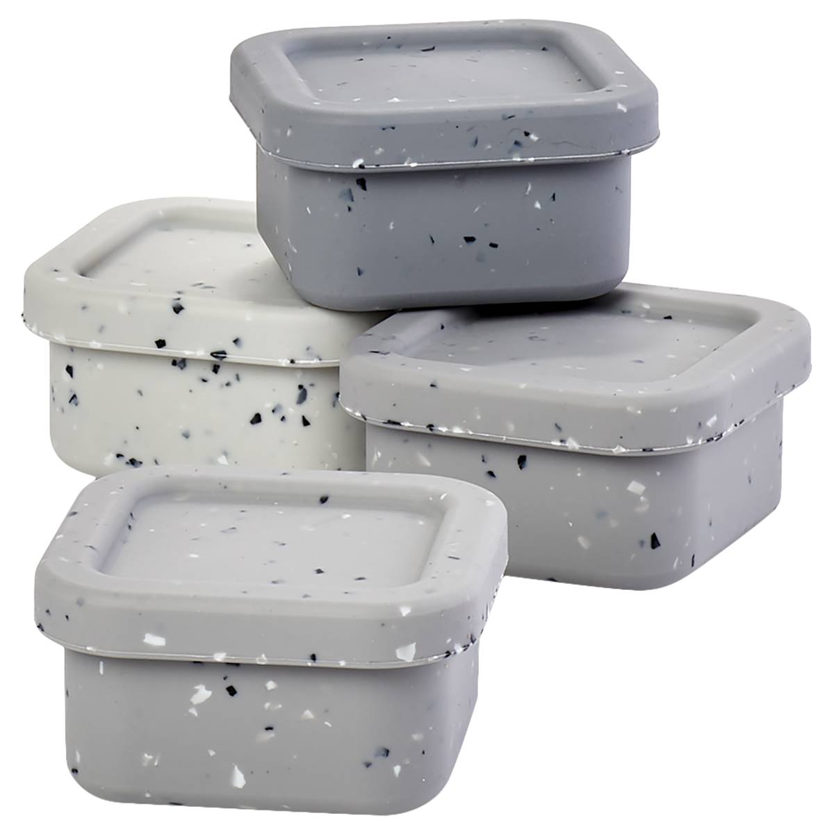 4pc. Silicone Condiment Set - Speck Grey