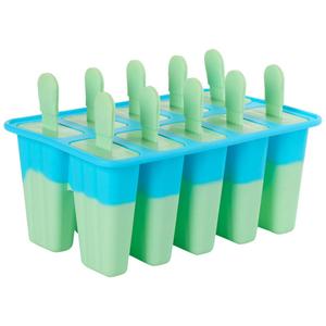 Gourmet Kitchen 10 Blue & Green Silicone Ice Pop Tray