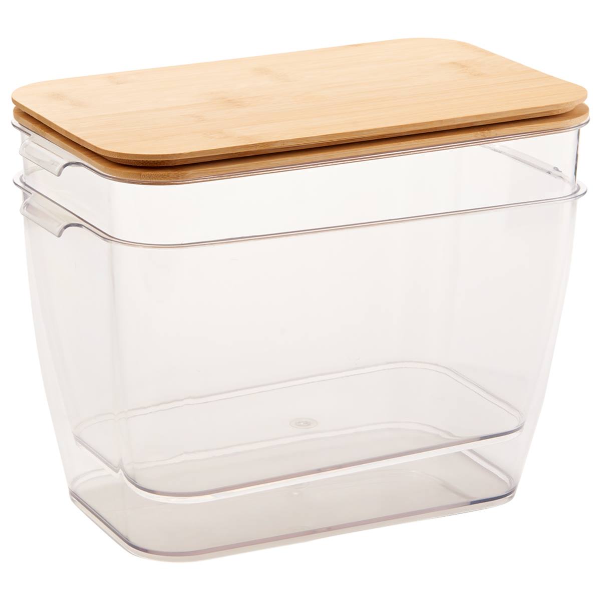Bombay 2pc. Small Clear Bins With Handles And Bamboo Lids
