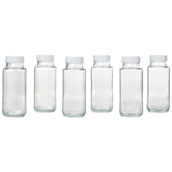 Gourmet Kitchen 8oz. Glass Juice Bottles - Set of 6